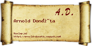 Arnold Donáta névjegykártya